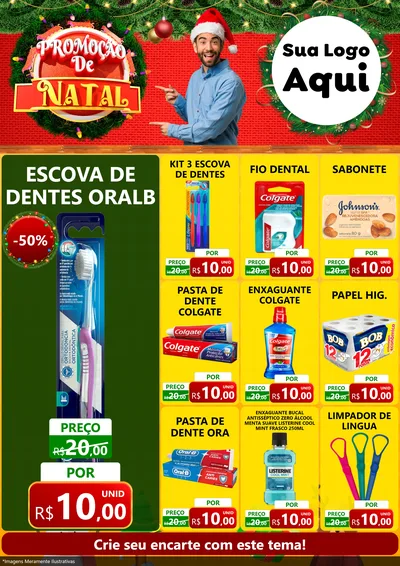 Modelo de Encarte para Encarte A4 Vertical com o tema Promoção de Natal para Higiene Pessoal