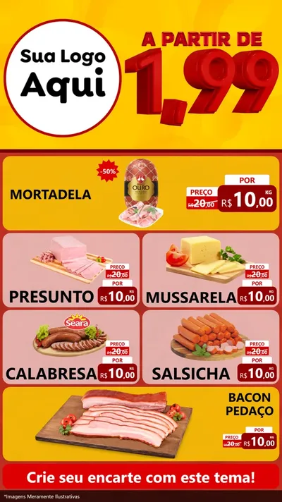 Modelo de TV para TV Vertical com o tema A Partir de Um e Noventa e Nove - 1,99 para Frios e Laticínios