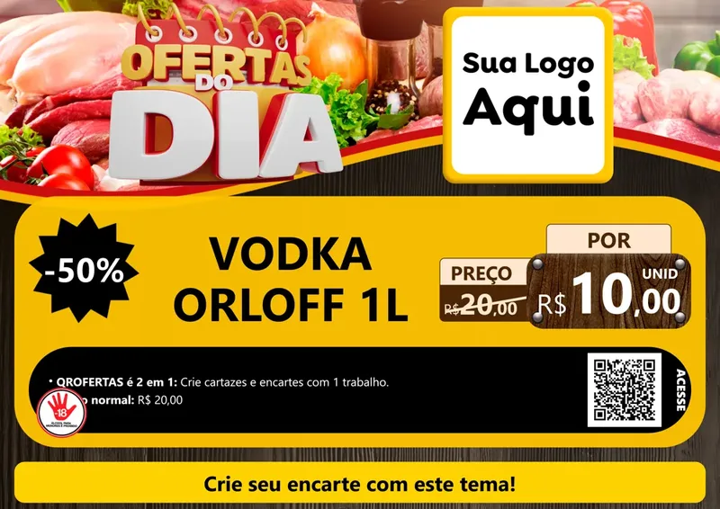 Modelo de Cartaz para Cartaz A4 Horizontal com o tema Ofertas do Dia para Distribuidora de bebidas