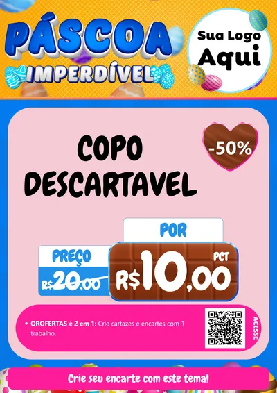 Modelo de Cartaz para Cartaz A4 Vertical com o tema Páscoa Imperdível para Embalagens