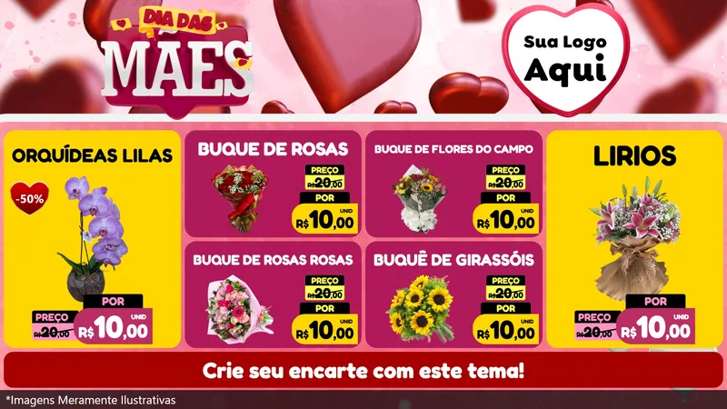 Modelo de TV para TV Horizontal com o tema Dia Das Mães para Floricultura e jardim