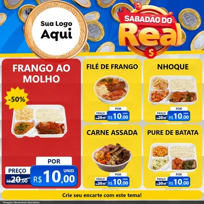 Modelo de Rede Social para Feed Facebook com o tema Sabadão do Real para Restaurante