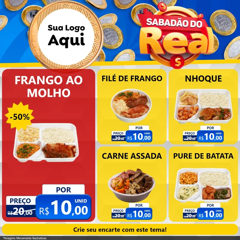 Modelo de Rede Social para Feed Facebook com o tema Sabadão do Real para Restaurante