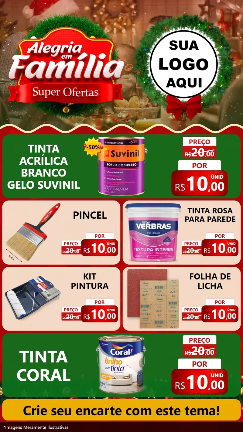 Modelo de TV para TV Vertical com o tema Alegria Em Família - Super Ofertas para Tintas e Ferramentas
