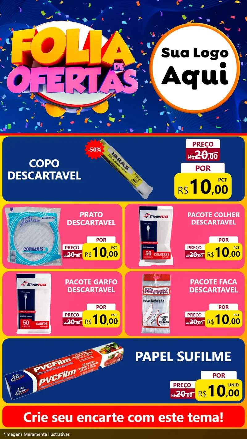 Modelo de TV para TV Vertical com o tema Folia de Ofertas para Embalagens