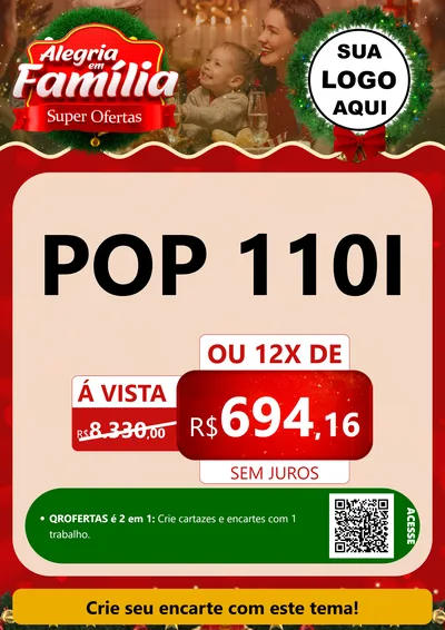 Modelo de Cartaz para Cartaz A4 Vertical com o tema Alegria Em Família - Super Ofertas para Concessionaria de Motos