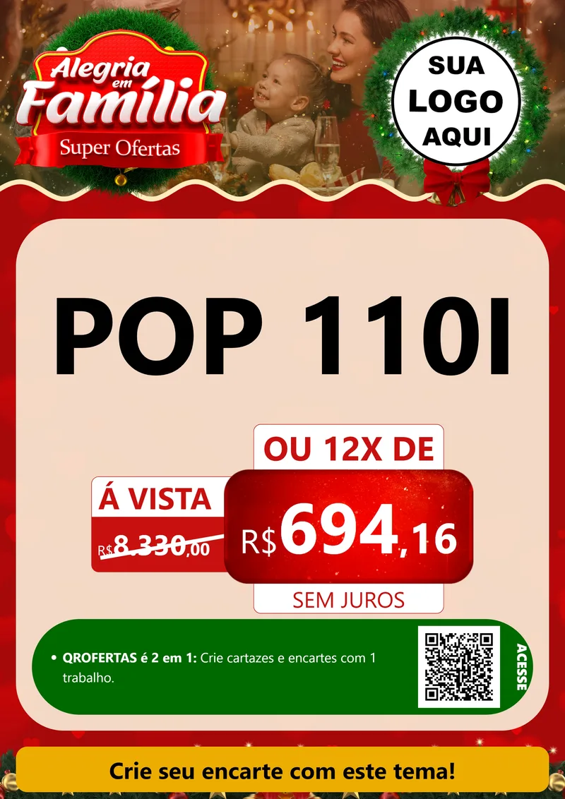 Modelo de Cartaz para Cartaz A4 Vertical com o tema Alegria Em Família - Super Ofertas para Concessionaria de Motos
