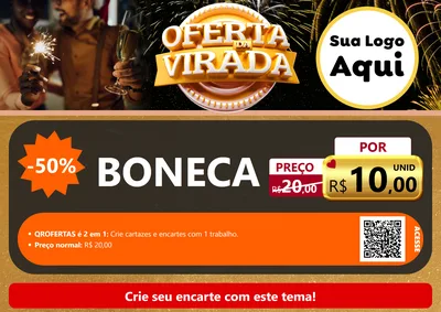 Modelo de Cartaz para Cartaz A4 Horizontal com o tema Oferta da Virada para Brinquedos
