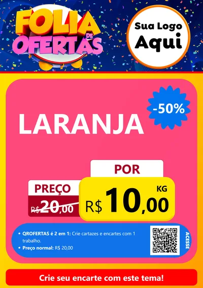 Modelo de Cartaz para Cartaz A4 Vertical com o tema Folia de Ofertas para Hortifrúti