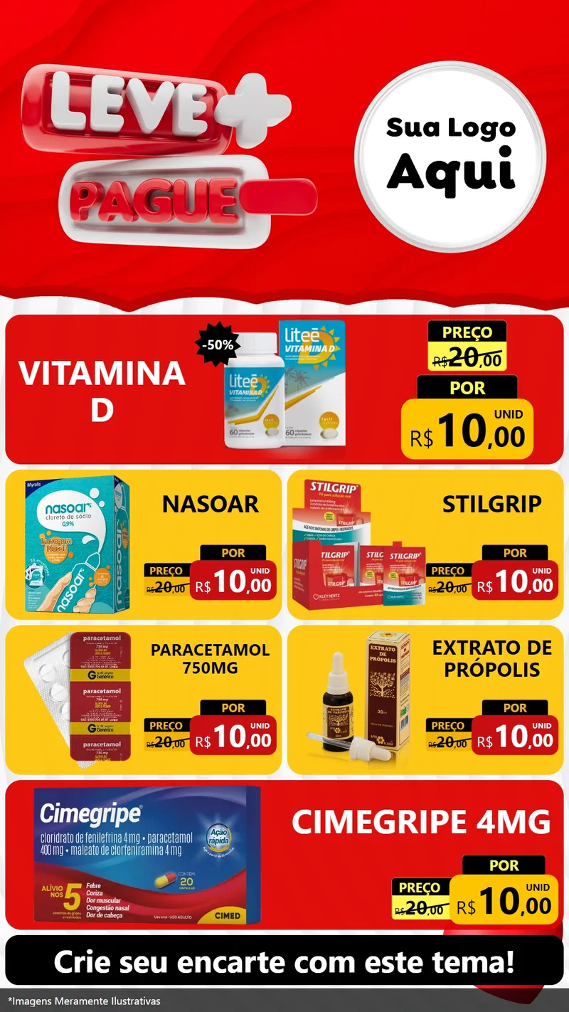 Modelo de TV para TV Vertical com o tema Leve Mais Pague Menos para Farmácia