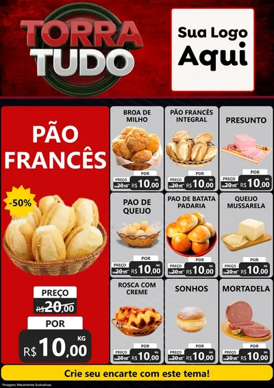 Modelo de Encarte para Encarte A4 Vertical com o tema Torra Tudo para Padaria