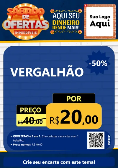 Modelo de Cartaz para Cartaz A4 Vertical com o tema Sábado de Ofertas Imperdíveis para Ferragens