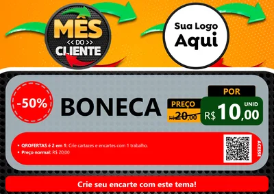 Modelo de Cartaz para Cartaz A4 Horizontal com o tema Mês do Cliente para Brinquedos