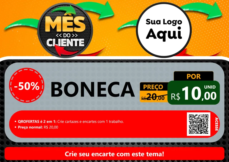 Modelo de Cartaz para Cartaz A4 Horizontal com o tema Mês do Cliente para Brinquedos