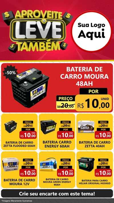 Modelo de Rede Social para Stories com o tema Aproveite e Leve Também para Baterias Elétricas