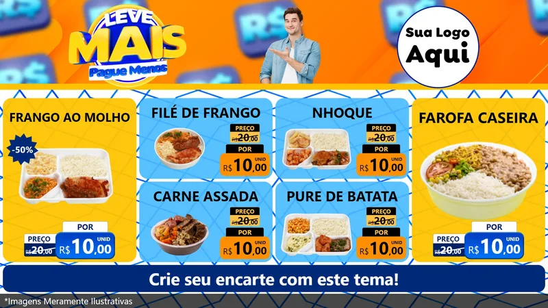Modelo de TV para TV Horizontal com o tema Leve Mais, Pague Menos para Restaurante