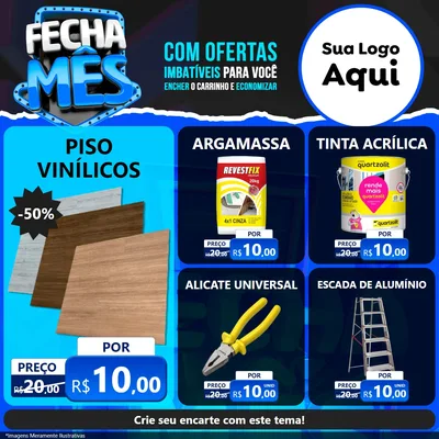 Modelo de Rede Social para Feed Facebook com o tema Fecha Mês para Material para Construção