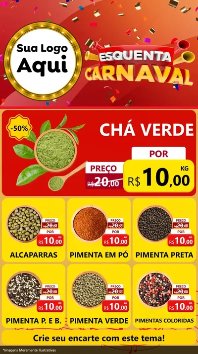 Modelo de Rede Social para Stories com o tema Esquenta Carnaval para Produtos Naturais