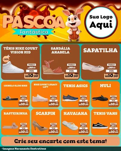 Modelo de Rede Social para Feed Instagram com o tema Páscoa Fantástica para Calçados