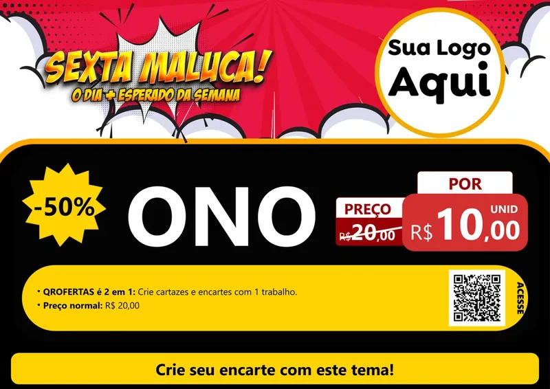 Modelo de Cartaz para Cartaz A4 Horizontal com o tema Sexta Maluca! para Óticas