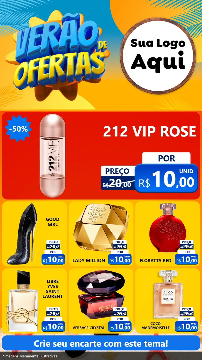 Modelo de Rede Social para Stories com o tema Verão de Ofertas para Perfumes