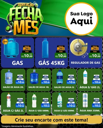 Modelo de Rede Social para Feed Instagram com o tema Operação Fecha Mês para Água e gás