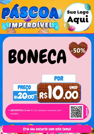 Modelo de Cartaz para Cartaz A4 Vertical com o tema Páscoa Imperdível para Brinquedos