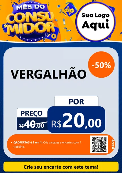 Modelo de Cartaz para Cartaz A4 Vertical com o tema Mês do Consumidor para Ferragens