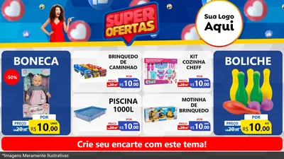 Modelo de TV para TV Horizontal com o tema Super Ofertas para Brinquedos