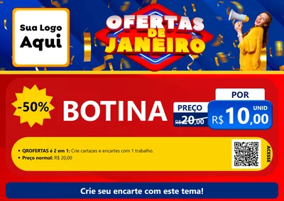 Modelo de Cartaz para Cartaz A4 Horizontal com o tema Ofertas de Janeiro para Agropecuária