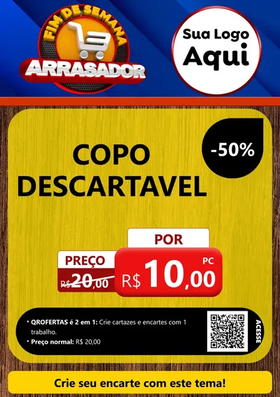 Modelo de Cartaz para Cartaz A4 Vertical com o tema Fim De Semana Arrasador para Embalagens