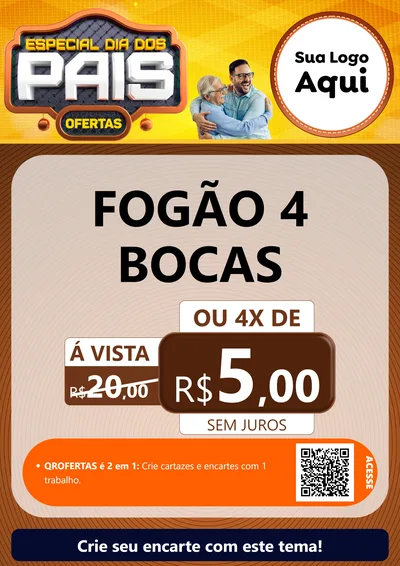 Modelo de Cartaz para Cartaz A4 Vertical com o tema Especial Dia dos Pais para Móveis e Eletro