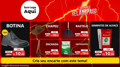 Modelo de TV para TV Horizontal com o tema Ofertas Relâmpago para Agropecuária