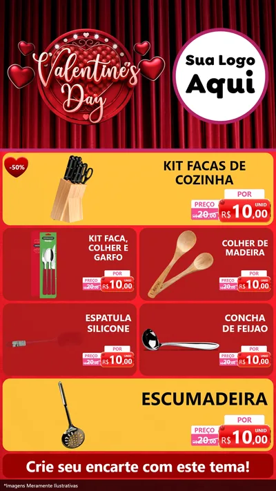 Modelo de TV para TV Vertical com o tema Valentine's Day para Utilidades Domésticas