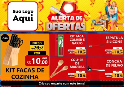 Modelo de Encarte para Encarte A4 Horizontal com o tema Alerta de Ofertas para Utilidades Domésticas