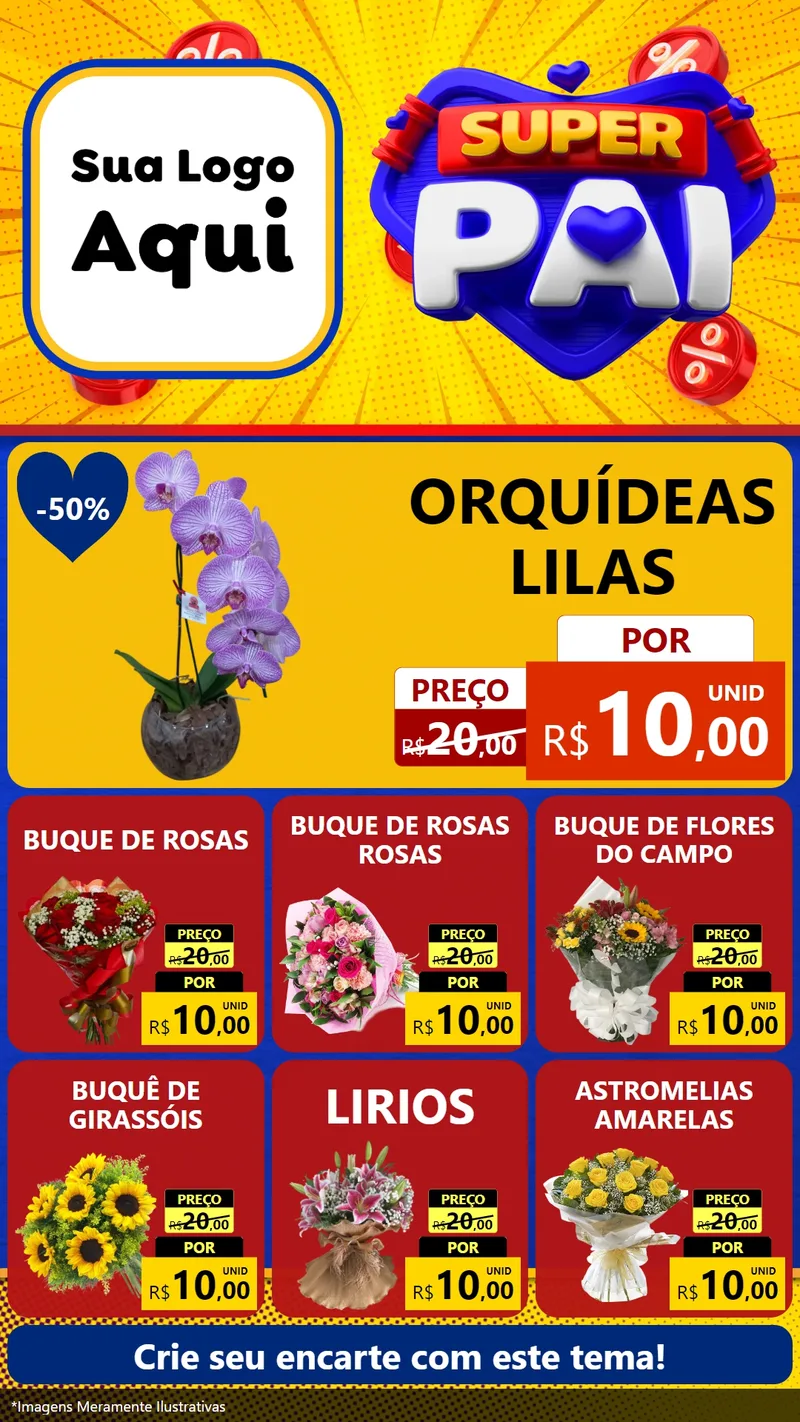 Modelo de Rede Social para Stories com o tema Super Pai para Floricultura e jardim