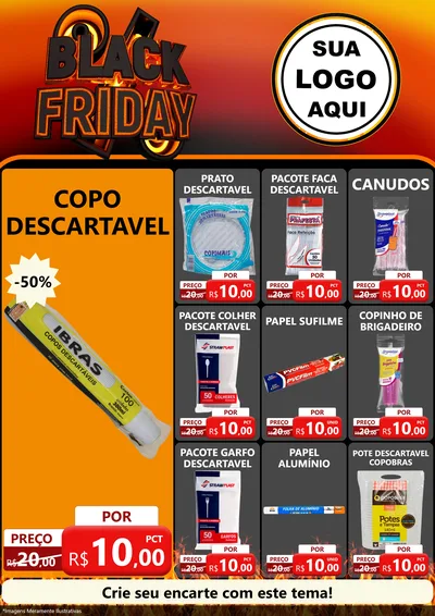 Modelo de Encarte para Encarte A4 Vertical com o tema Black Friday para Embalagens