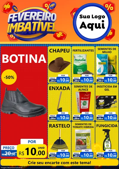 Modelo de Encarte para Encarte A4 Vertical com o tema Fevereiro Imbatível para Agropecuária