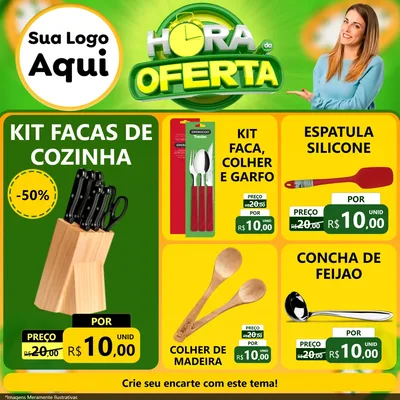 Modelo de Rede Social para Feed Facebook com o tema Hora da Oferta para Utilidades Domésticas