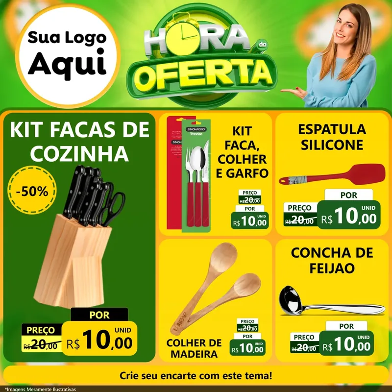 Modelo de Rede Social para Feed Facebook com o tema Hora da Oferta para Utilidades Domésticas