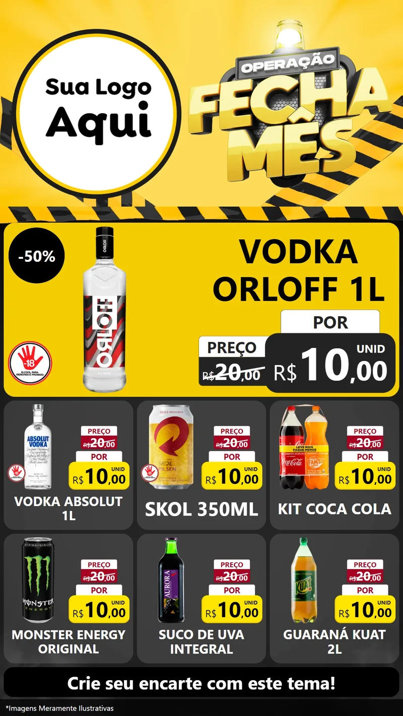 Modelo de Rede Social para Stories com o tema Operação Fecha Mês para Distribuidora de bebidas