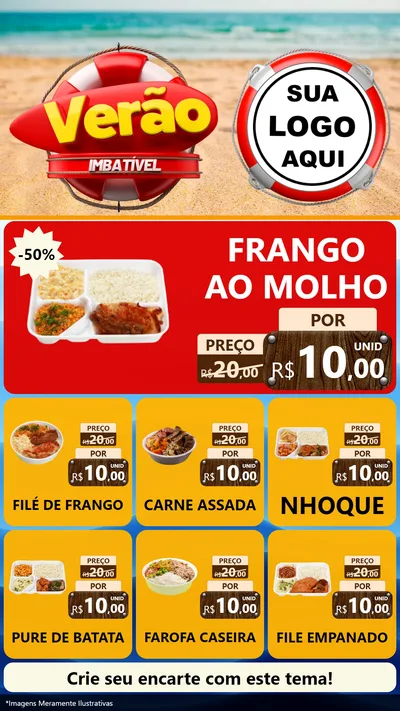 Modelo de Rede Social para Stories com o tema Verão Imbatível para Restaurante