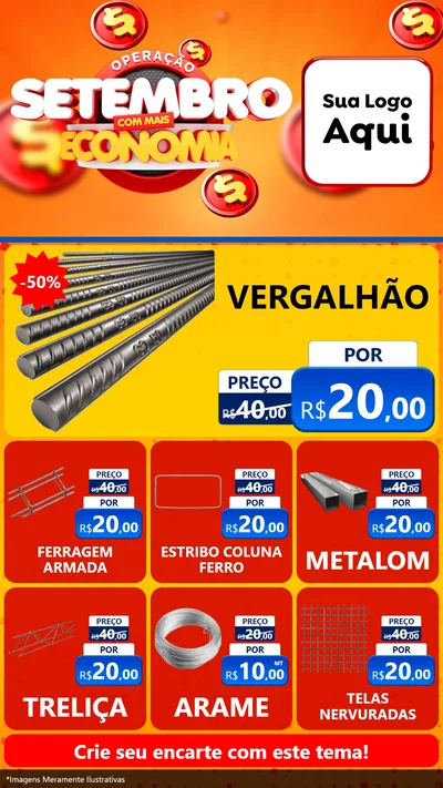 Modelo de Rede Social para Stories com o tema Operação Setembro Com Muita Economia para Ferragens
