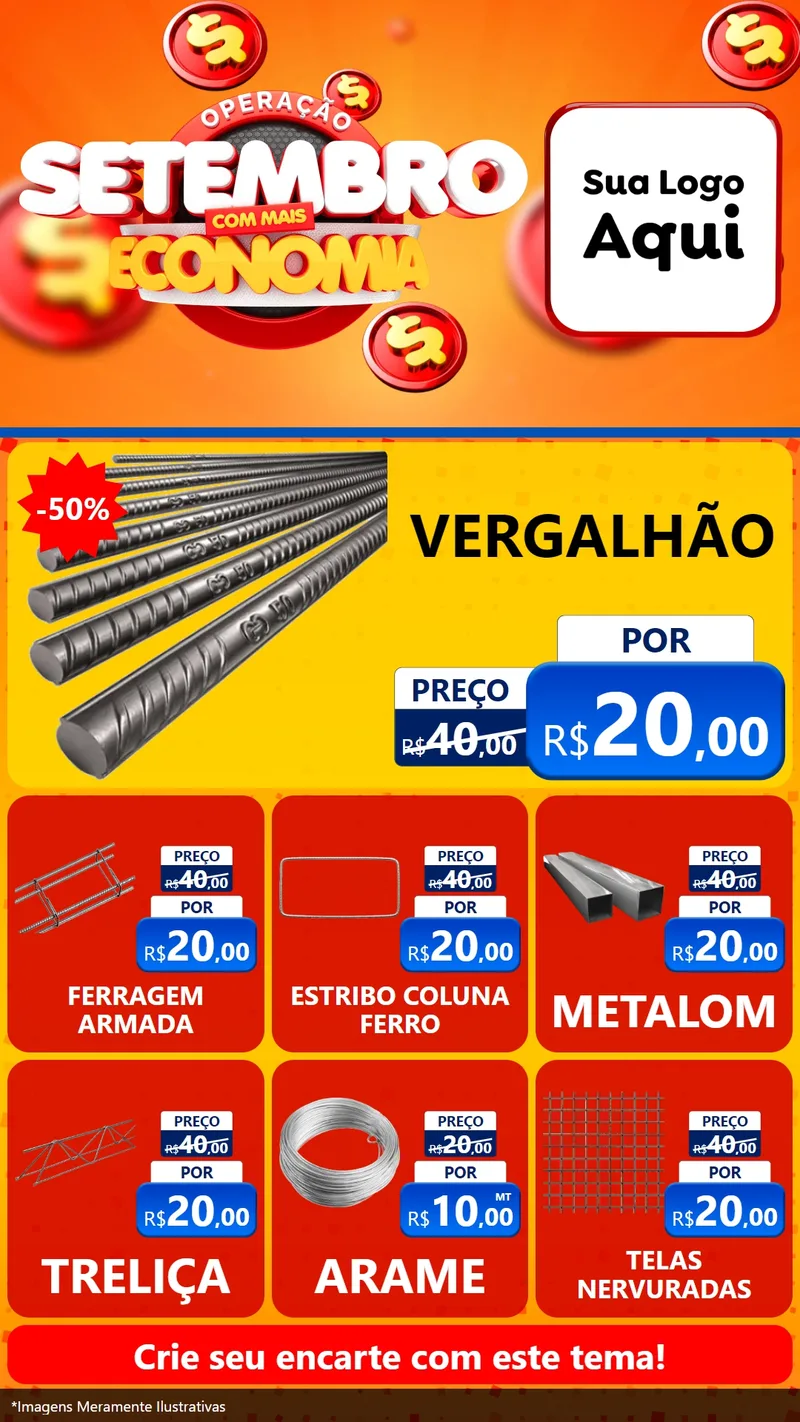 Modelo de Rede Social para Stories com o tema Operação Setembro Com Muita Economia para Ferragens