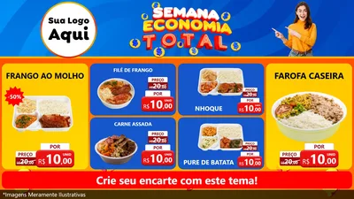 Modelo de TV para TV Horizontal com o tema Semana Economia Total para Restaurante