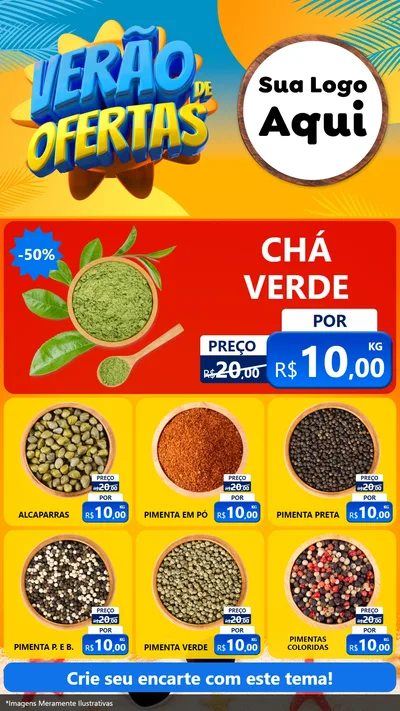 Modelo de Rede Social para Stories com o tema Verão de Ofertas para Produtos Naturais