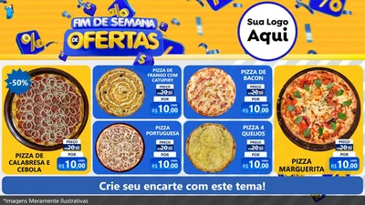 Modelo de TV para TV Horizontal com o tema Fim de Semana de Ofertas para Pizzaria