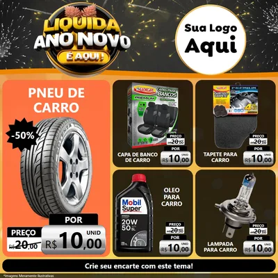 Modelo de Rede Social para Feed Facebook com o tema Liquida Ano Novo É Aqui! para Auto peças
