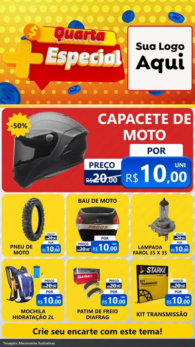 Modelo de Rede Social para Stories com o tema Quarta Mais Especial para Moto peças