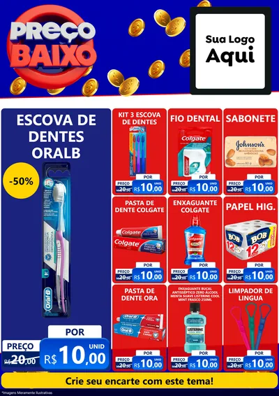 Modelo de Encarte para Encarte A4 Vertical com o tema Preço Baixo para Higiene Pessoal